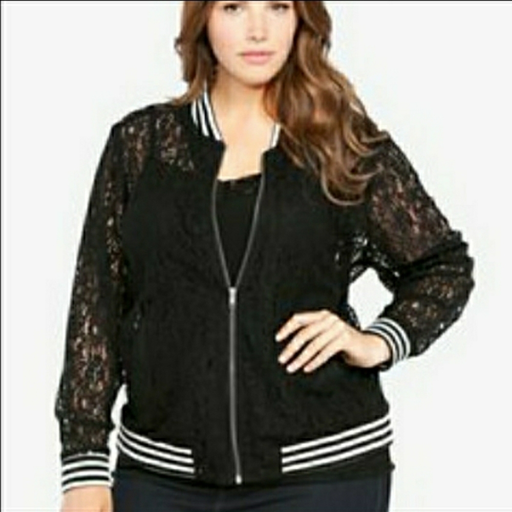 Black Lace Bomber Jacket
